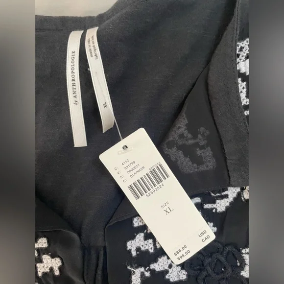 Alexandrine Embroidered Anthropologie Blouse Fluttering Sleeves Size XL NWT - Picture 3 of 6